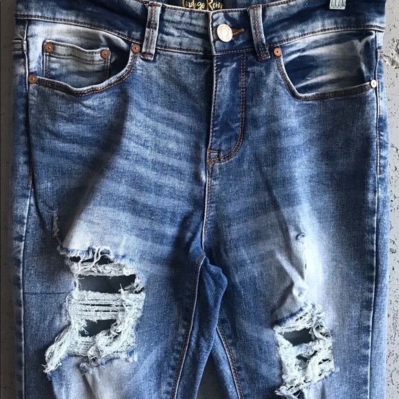 Sz 11 | Indigo Rein | Cuffed Torn Shredded Jeans 💃🏽 - Picture 12 of 14